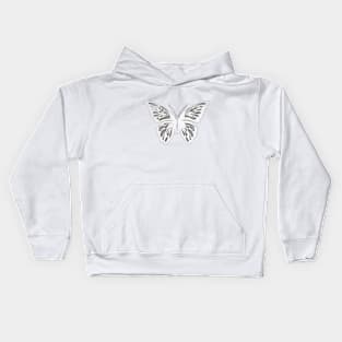 Butterfly Monochromatic Shadow Silhouette Anime Style Collection No. 312 Kids Hoodie